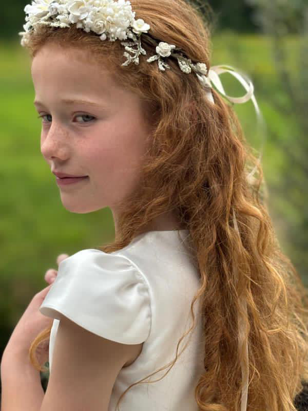 Ivory Lily Rose Flower Crown