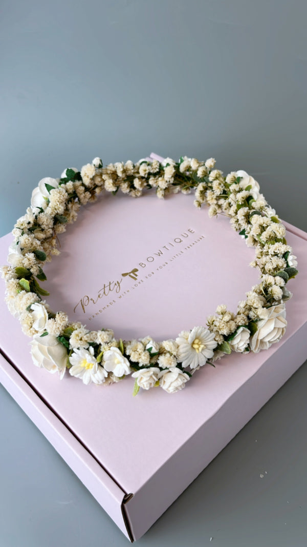 Isabelle Flower & Baby Breath Full Crown