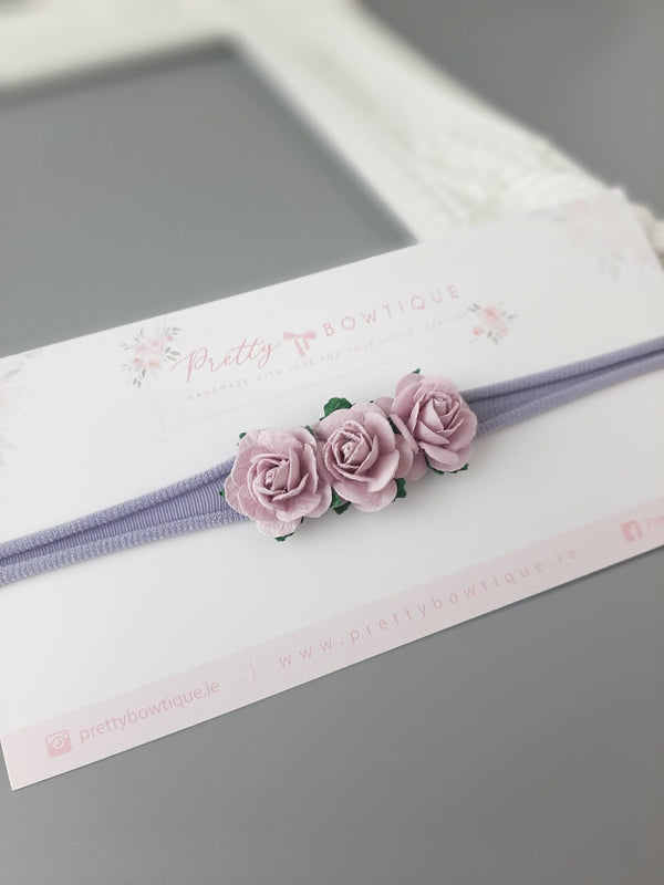 Three Flower Rose Headband