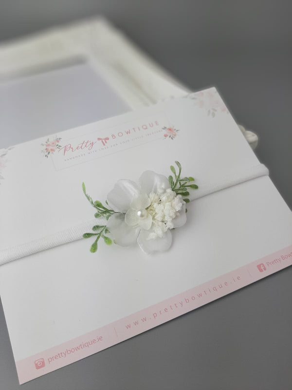 White Silk petal headband