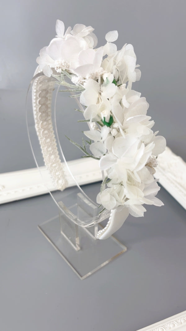 Katie White Flower Headband