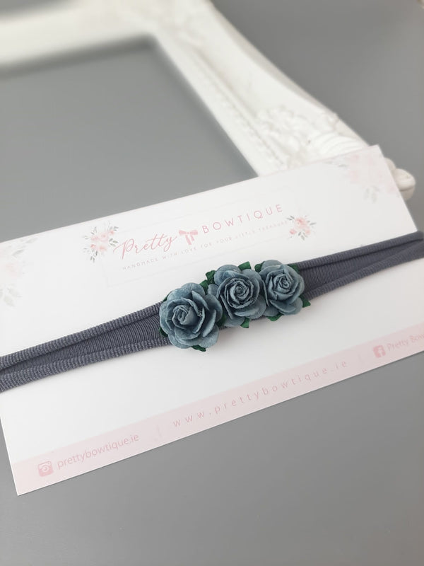 Three Flower Rose Headband