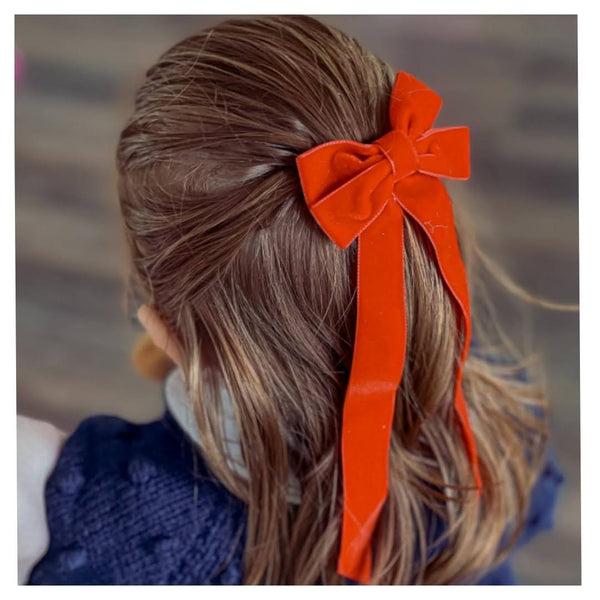 Long red velvet Bow