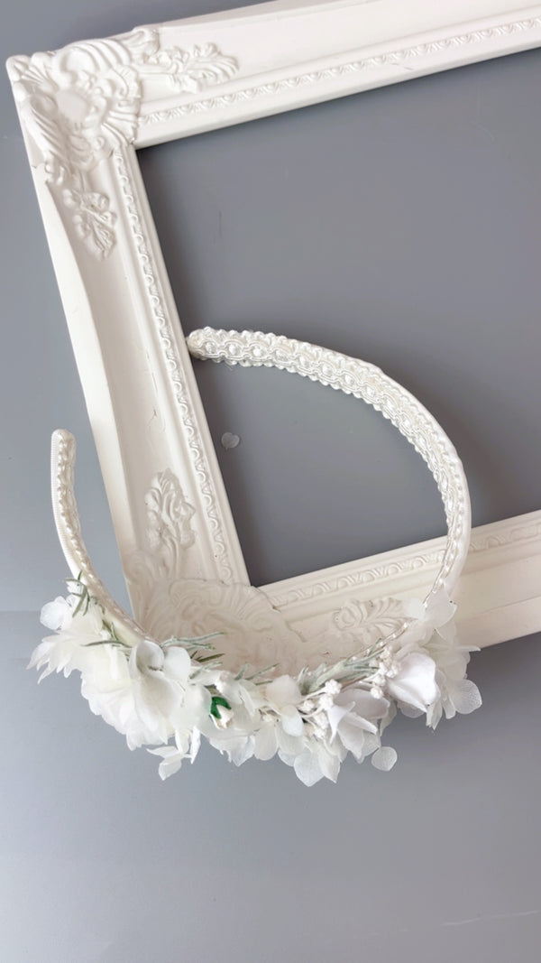 Katie White Flower Headband