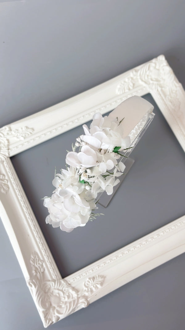 Katie White Flower Headband