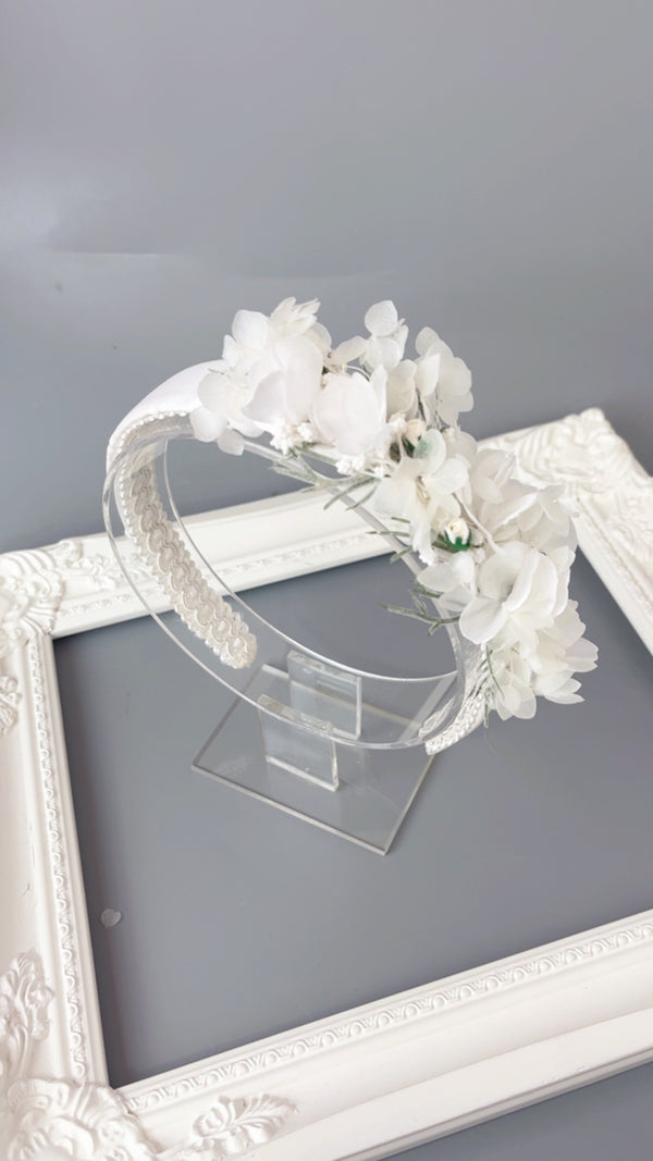 Katie White Flower Headband