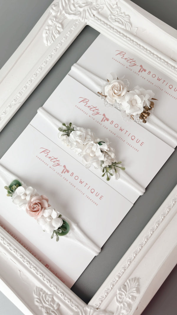 White flower headband