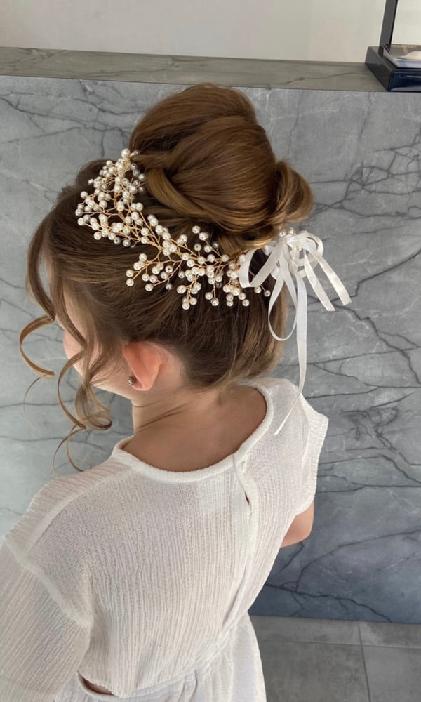 Abigail Gold & Ivory Pearl Headpiece