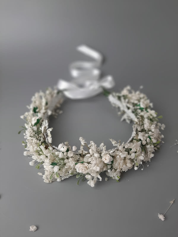 Eve Babys Breath & Rose Flower Crown