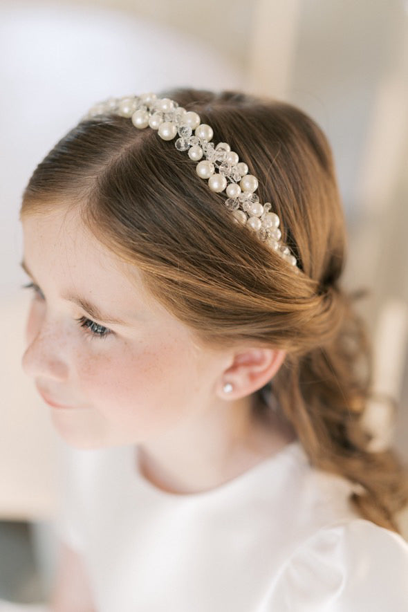 Millie ivory pearl & Bead Headpiece