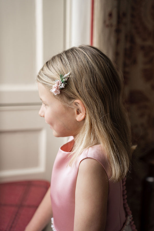 Pink & Ivory Flower Clip