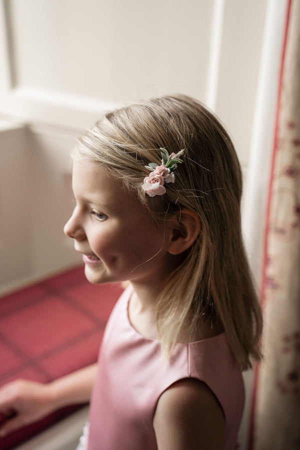 Pink & Ivory Flower Clip