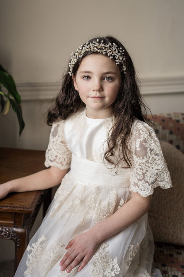 Abigail Gold & Ivory Pearl Headpiece