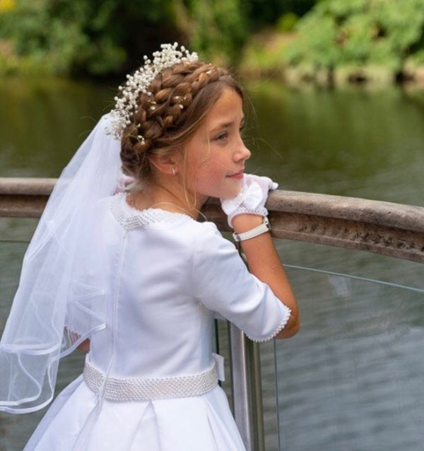 Communion Headpiece , irish communion, irish designer, 1st holy communion headpiece, handmade communion headpiece ireland, communion headpiece girl, communion headpiece ideas, first communion headpiece, holy communion headpiece,  best communion headpiece ireland, communion headpiece with ribbon,
