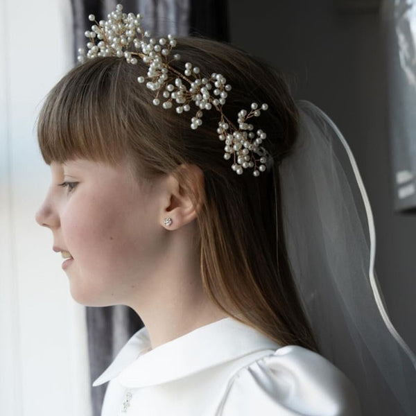 Abigail Gold & Ivory Pearl Headpiece