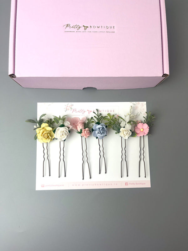 Multi Colour Flower Pins
