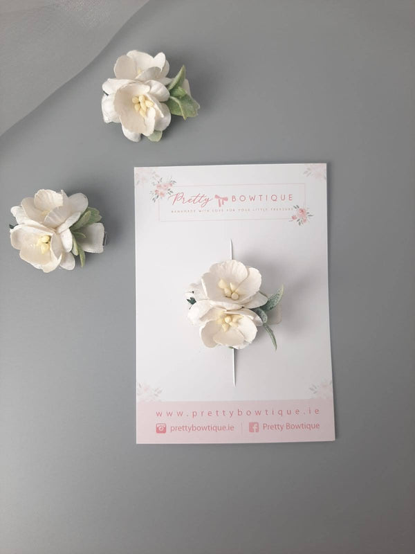 White Orchid Flower Clip