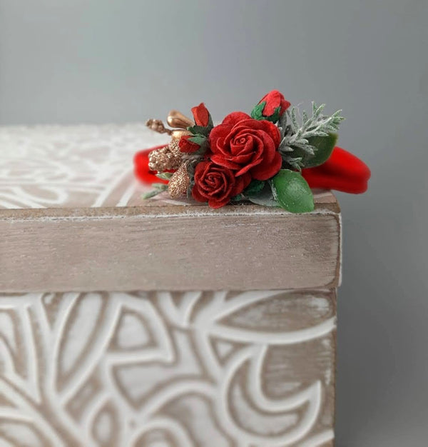 Red rose Flower Headband