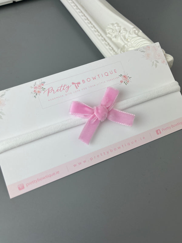 newborn headband, newborn headband gift, christening bow headband, flower girl headband, bow headband, small bow headband, newborn bow headband, velvet bow headband, pink velvet bow headband