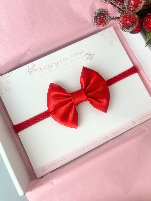 Red satin Headband