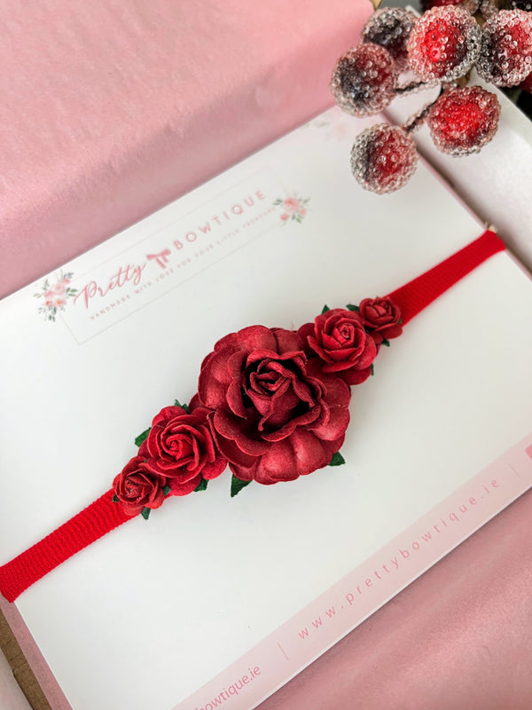 Red flower Headband