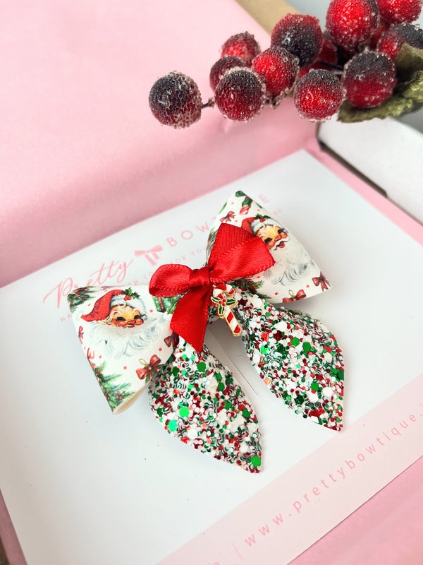 Santa & Christmas Tree Bow
