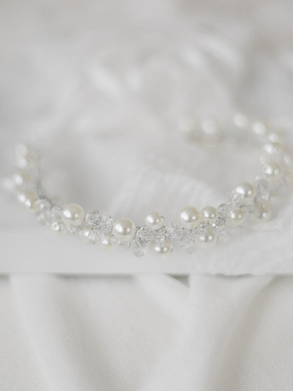 Millie ivory pearl & Bead Headpiece