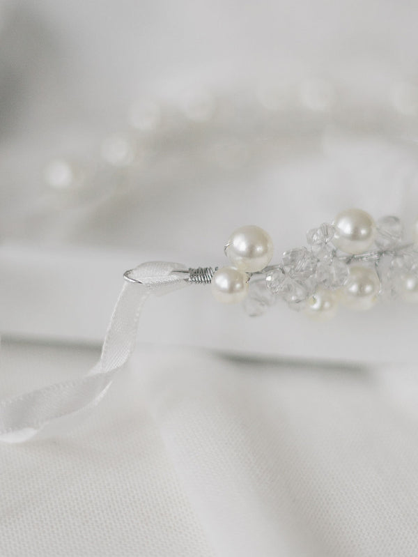 Millie ivory pearl & Bead Headpiece