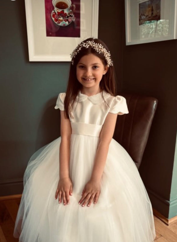 Communion Headpiece , irish communion, irish designer, 1st holy communion headpiece, handmade communion headpiece ireland, communion headpiece girl, communion headpiece ideas, first communion headpiece, holy communion headpiece,  best communion headpiece ireland, communion headpiece with ribbon,