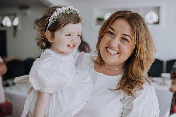Soft pink & Ivory Flower Headband with extra Leaves
