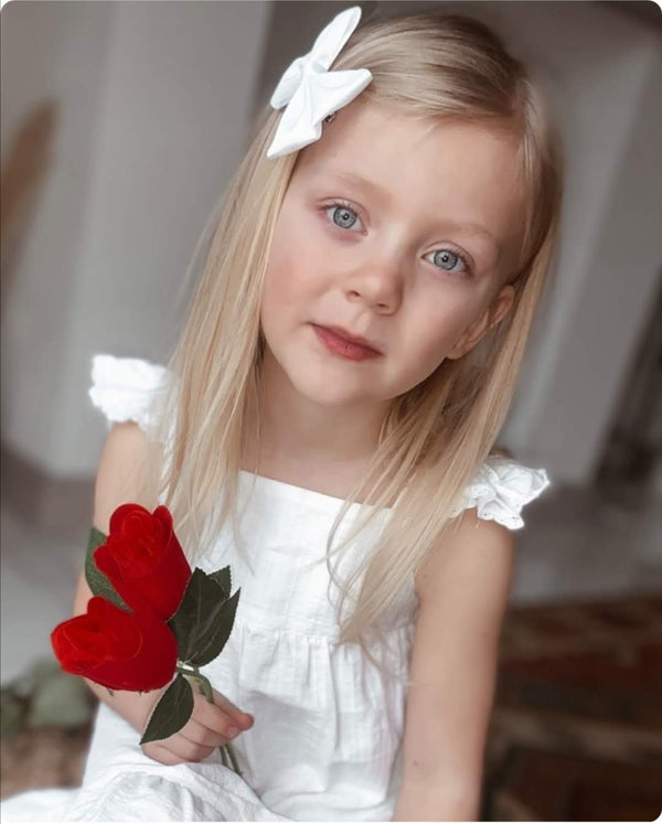 Medium White Satin Bow