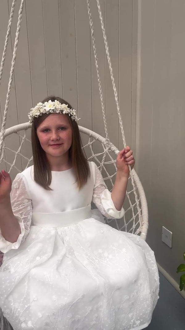 Ivory Lily Rose Flower Crown