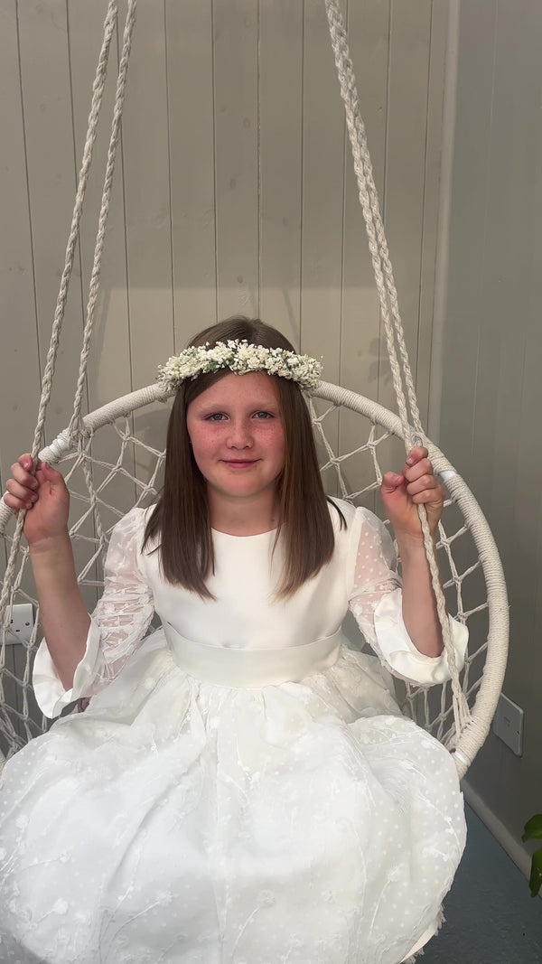 Eve Babys Breath & Rose Flower Crown