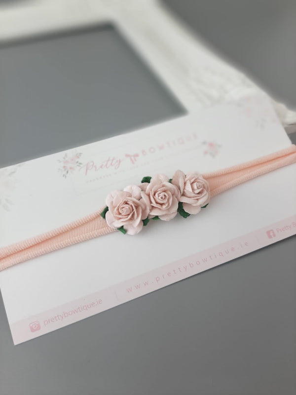 Three Flower Rose Headband