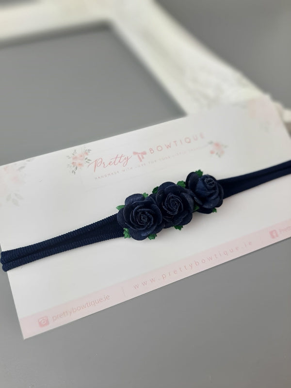 Three Flower Rose Headband