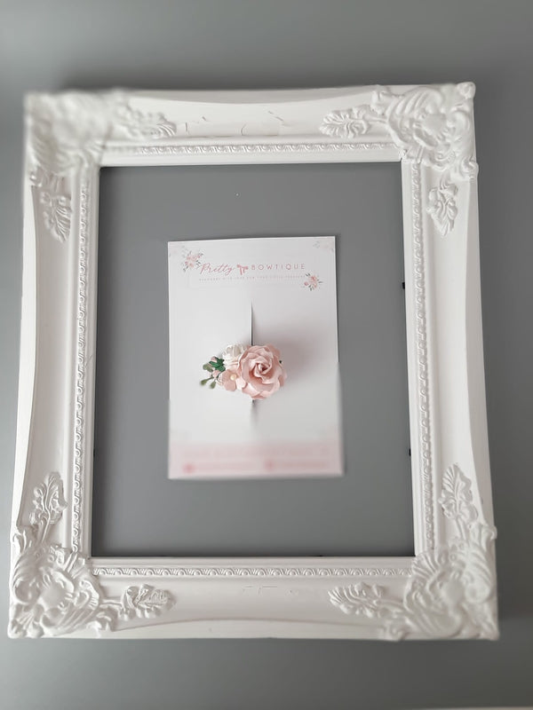 Soft pink & Ivory Flower Clip