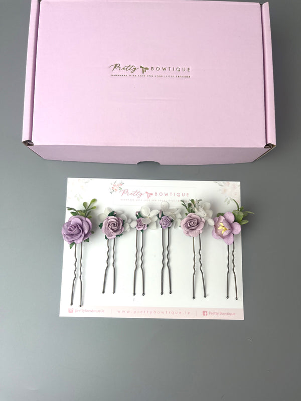 Purple Flower Pins