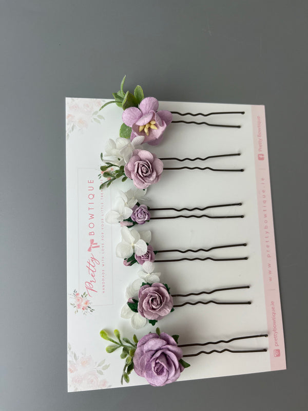 Purple Flower Pins