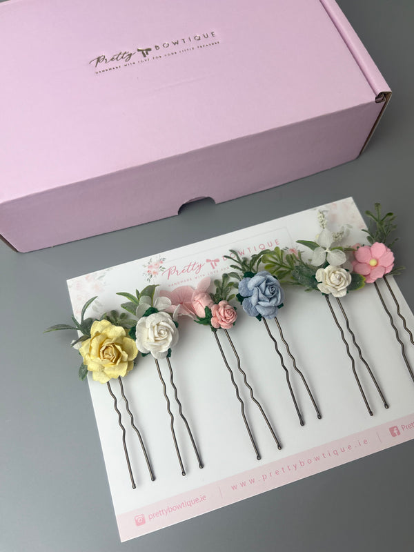 Multi Colour Flower Pins