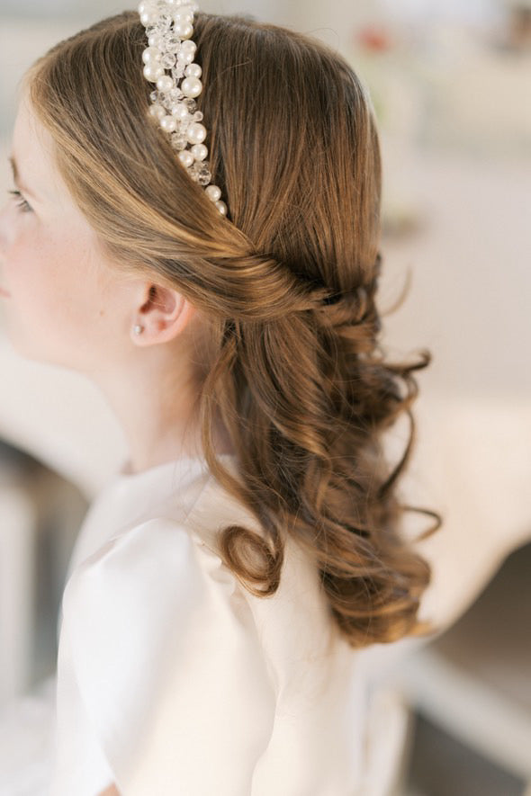 Millie ivory pearl & Bead Headpiece