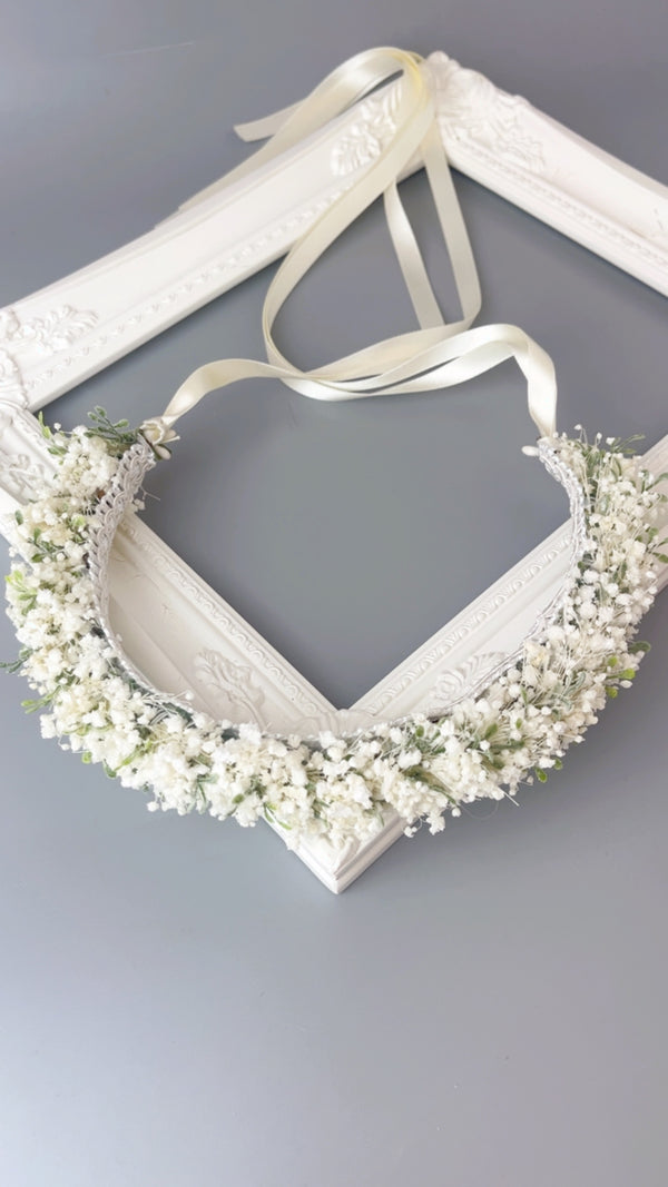 Eve Babys Breath & Rose Flower Crown