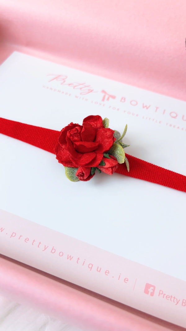 Red Flower Headband