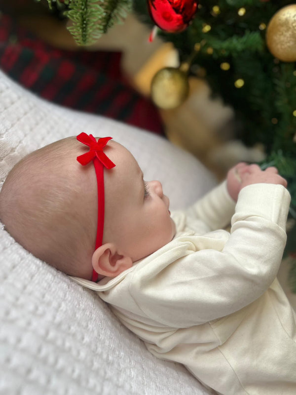 Small Velvet Bow Headband