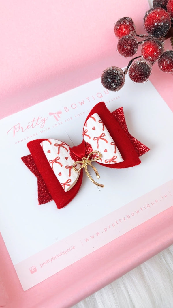 Red bow with Charm