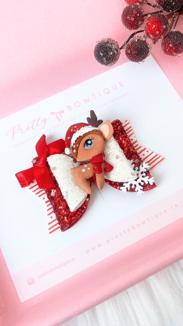 Red Hat Reindeer Bow