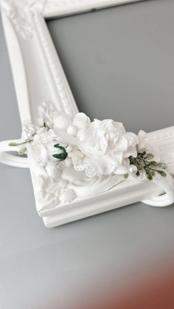 White flower headband