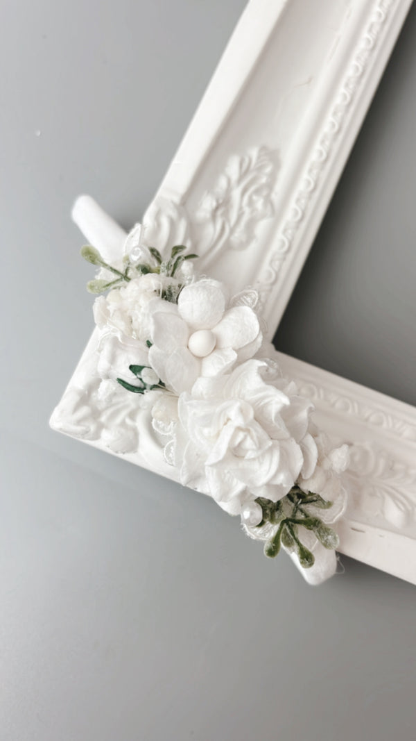 White flower headband