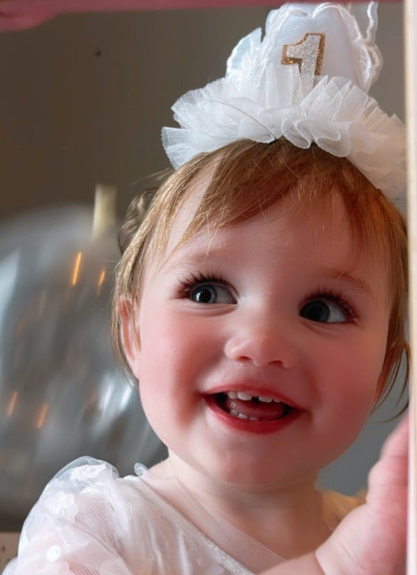 white butterfly party hat, white party hat, butterfly hat, lace white party hat, toddler party hat, 1st birthday party hat, 1st birthday, white birthday cake number, cake number, butterfly cake number, 