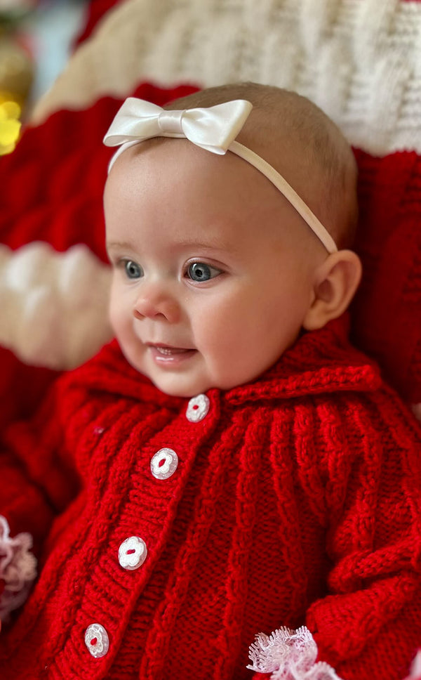 Ivory Satin Bow Headband