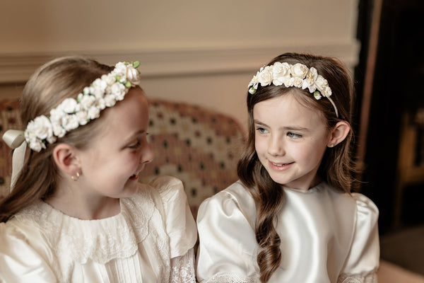 Communion flower crown, Communion flower crown Ireland, First Holy Communion flower crown, First Communion flower crown, girls Communion flower crown, white Communion flower crown, ivory Communion flower crown, floral Communion headpiece, Communion floral crown, Communion flower headpiece, Communion hair accessories, Communion hair accessories Ireland, Communion headpiece Ireland, handmade Communion flower crown, handmade Communion headpiece Ireland, luxury Communion flower crown, girls floral headpiece, wh